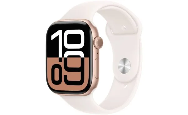 Apple Watch Series 10 GPS 46MM Rose Gold Aluminium Case with Light Blush Sport Band - M/L - MWWU3ZP/A