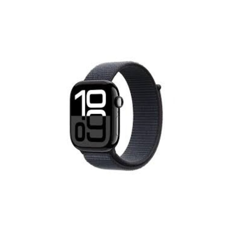 apple watch series 10 gps 42mm jet black aluminium case with ink sport loop